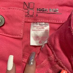 Bright pink shorts !